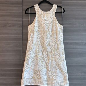Lilly Pulitzer Gold and White Dress